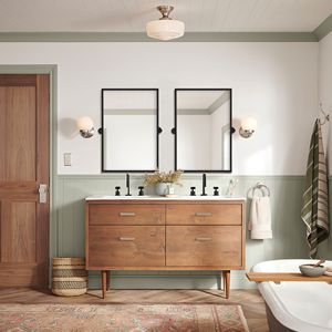 36 \ "X 24 \" elegante specchio da bagno rettangolare con Design smerlato nero girevole specchio decorativo ad angolo destro - Product Image 3