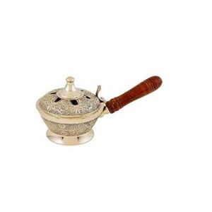 Quemador de Incienso de Latón Chapado en Oro, Pulido, Estilo Antiguo, con Diseño Floral, para Decoración de Mesa en Fiestas de Cumpleaños - Product Image 2