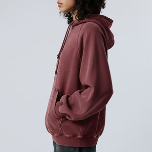 Nueva Sudadera con Capucha para Mujer, Color Granate Sólido, Logotipo Estampado en la Parte Delantera, Estilo Casual para Otoño, con Bolsillos, Corte Regular, 100% Algodón - Product Image 6