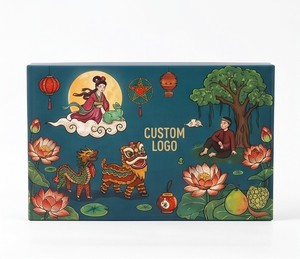 Boîte cadeau rigide avec design artistique du Festival de la Lune, en carton rectangulaire, emballage haut de gamme pour cadeaux artisanaux, impression quadricolore - Product Image 5