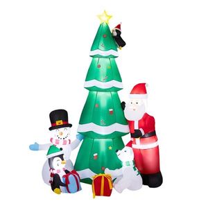 7.5FT <b>Lighted</b> Christmas Inflatable <b>Tree</b> & Santa Snowman Funny Outdoor Holiday Yard Decorations Blow Christmas Yard Decorations - Product Image 1