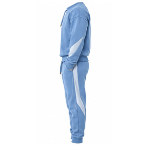 Conjunto Deportivo Unisex Azul con Bloques de Color, Ecológico, de Invierno, con Media Cremallera, Manga Corta, Casual, con Bolsillos Laterales y Cordón Ajustable - Product Image 4
