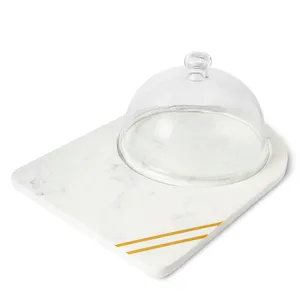 Elegant Modern Luxury Design <b>Sticker</b> White Royals Wood Marble Cheese Board Durable Kitchenware Sustainable Customizable Cutting - Product Image 2