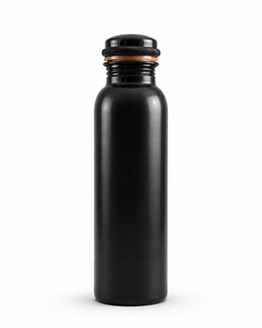 Premium Black <b>Copper</b> Water <b>Bottle</b> Reusable Metal <b>Drinking</b> <b>Bottle</b> for Ayurveda Health Fitness and Travel - Product Image 1