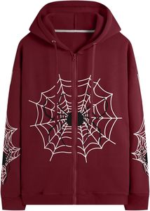 Sweat à capuche oversize en molleton pour homme, design araignée moderne, automne, polyester et coton durables, tenue décontractée streetwear - Product Image 2
