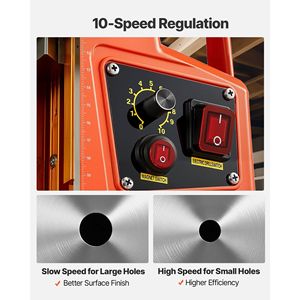 1400 W Portable <b>Magnetic</b> <b>Drill</b> Press 2 Boring Diameter 2810 Lbf Power 0-800 RPM Adjustable Speed Weldon Shank for Home - Product Image 5