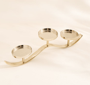 Porte-bougie moderne en métal à 5 lumières, centre de table décoratif, finition dorée, support pour bougies chauffe-plat et pilier, décoration intérieure - Product Image 5