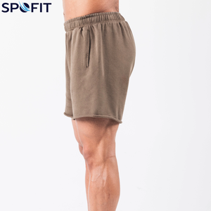 กางเกงขาสั้นคุณภาพสูง ซักแล้วสีซีดแบบวินเทจ ผ้าฝ้าย 100% เฟรนช์เทอร์รี่ สไตล์สตรีทแวร์ สำหรับผู้ชาย - Product Image 2