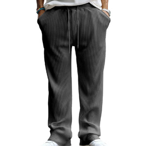 Men's Olive Green Corduroy Jogger Pants <b>Elastic</b> <b>Waist</b> Drawstring Casual Slim Fit Breathable Midweight Autumn <b>Trousers</b> - Product Image 6