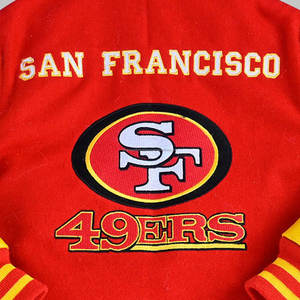 Veste universitaire personnalisée grande taille pour hommes manches en cuir véritable corps en laine de haute qualité Broderie Letterman en laine - Product Image 5