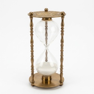 Metal <b>Hourglass</b> Sand Clock Decorative Desk Ornament for Time Management & Meditation Elegant Art Deco Sandglass with Polished - Product Image 3