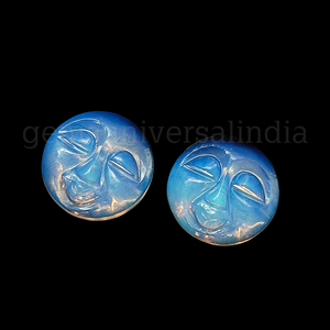 Perles de pierre d'opale naturelle sculptées en forme ronde de 20 mm, breloques figurines en opale pour la fabrication de bijoux, fournitures en gros - Product Image 5