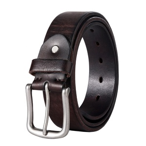 Cinturones de Cuero de Grano Completo de 38 mm, Estilo Vintage, Hechos en Fábrica, para Hombre, Cinturones Casuales para Jeans - Product Image 2