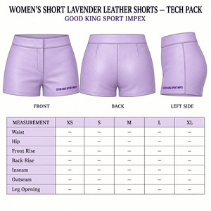 Custom Women's Lilac PU <b>Leather</b> Shorts High Waist Vegan <b>Faux</b> <b>Leather</b> Hot Pants OEM ODM Private Label Wholesale Manufacturer 2026 - Product Image 6