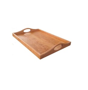Acacia Wooden Serving <b>Tray</b> With Metal Handle for Kitchenware Home and Hotel Tabletop <b>Tea</b> & Coffee Serving <b>Trays</b> - Product Image 3