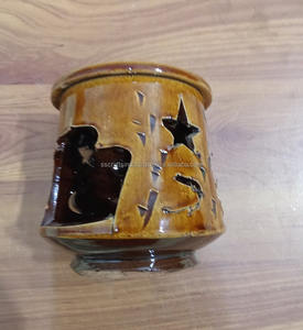 เตาเผาทำจากไม้สมัยใหม่ทำด้วยมือผลิตในอินเดียพร้อมฐานไม้สำหรับกลิ่นหอมในบ้านและพิธีกรรม - Product Image 2