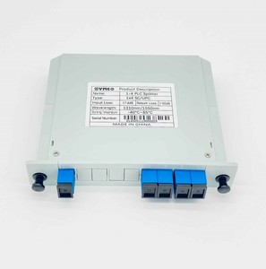 ตัวแยกไฟเบอร์ออปติกแบบคาสเซ็ต 1×4 SC UPC สำหรับเครือข่าย FTTH FTTx และเครือข่ายไร้สาย - Product Image 1