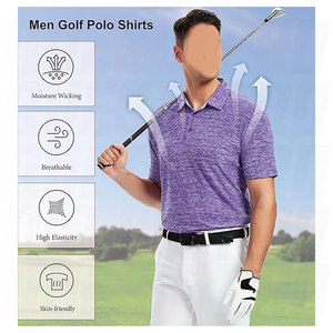 Polo de Golf para Hombre, Absorbente de Humedad, de Secado Rápido, Deportivo, de Manga Corta, a Rayas, Informal, con Cuello, Ligero - Product Image 2