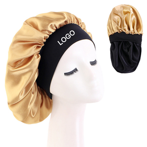 High Quality Satin Sleep Cap Silk <b>Bonnet</b> for Women Large Size Hair Protection Night Cap Custom Logo - Product Image 6