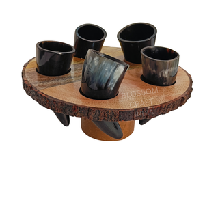 Cuerno Tradicional para Beber con Soporte de Madera, Cuerno Premium de Vaca, Buey o Búfalo, Estilo Vikingo Rústico Nórdico para Exhibición en Festivales - Product Image 4