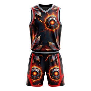 Ensemble de compétition de basketball professionnel : débardeur et short en tissu mesh respirant, personnalisable avec nom, numéro et logo du joueur - Product Image 4