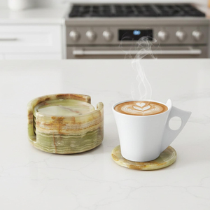 Posavasos de Ónix Natural, Losa Grande de Mármol, Acabado Moderno Antiguo, Duradero, Ecológico, para Uso en la Cocina - Product Image 5