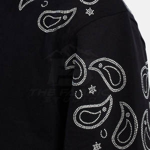 Sudadera con Capucha Negra para Hombre THE FABRIC, Bordado Paisley, Estilo Urbano, Corte Regular, Felpa Francesa 300gsm, Otoño - Product Image 6