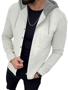 2025 hommes gaufré Style décontracté réversible à manches longues manteau avec chapeau toute la mode printemps automne porter - Product Image 3