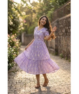 Latest Stunning Summer Collection <b>Kurti</b> in Low Budget with Gingham Print for Every Comfortable Fit for Daily Wear for Women - Product Image 1