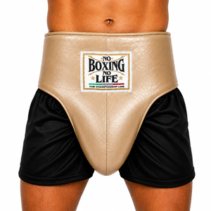 Protection inguinal en cuir blanc durable, personnalisable, vente directe usine, avec logo sur mesure, toutes tailles pour compétitions, thème « No Boxing No Life » - Product Image 2