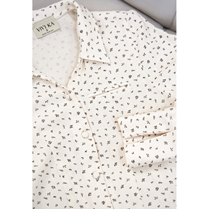 Blusa Elegante y Femenina con Estampado Floral, Manga Larga, Casual, para Oficina, con Botones al Frente, Verano, Marca SUNNY, para Mujer, Vietnam - Product Image 6