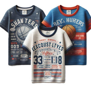 เสื้อยืดแขนสั้นคอกลมสำหรับเด็กผู้ชายเสื้อยืดสไตล์ลำลองสำหรับเด็กผ้าคอตตอนถักสำหรับ100% - Product Image 6