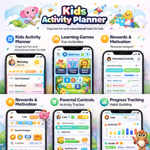 แอปวางแผนกิจกรรมเด็กขั้นสูง พร้อมเกมการเรียนรู้แบบกำหนดเวลาอัจฉริยะ และการพัฒนาแอปมือถือ Android iOS - Product Image 1