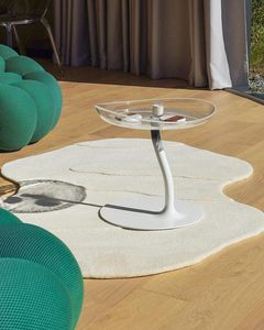 Modern Abstract Wool Rug Handmade fully white Irregular Overlapping <b>Carpet</b> Living Room Christmas Gift Picnics - Product Image 1