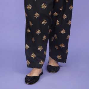 กางเกง & กางเกงผู้หญิง PW4525 shalwar พิมพ์สกรีนสีดำ - Product Image 3