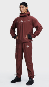 Conjunto Deportivo con Capucha para Hombre MOC, Color Granate, Secado Rápido, Ropa Deportiva de Otoño, Pantalones Deportivos de Poliéster Tejido de Color Sólido con Bolsillos - Product Image 5