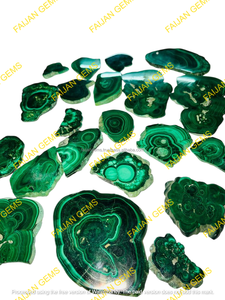 Dalles de cristal de malachite naturelle polie de qualité AAA, matériau brut minéral vert rare pour la fabrication de bijoux et la sculpture, vente en gros - Product Image 4