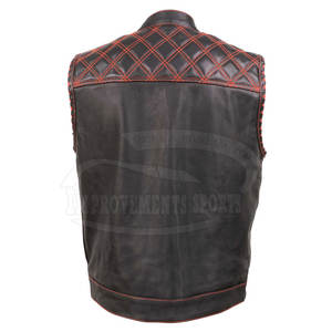 Vêtements de sécurité Gilet de moto en cuir de qualité supérieure Gilet de moto en cuir sur mesure en gros - Product Image 2