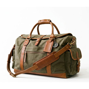 Vintage Canvas Travel Bag Large Capacity <b>Weekend</b> <b>Holdall</b> with Zipper Closure Adjustable Strap for Business Gym and Outdoor Trips - Product Image 2