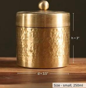 Best Brass Storage <b>Container</b> Elegant Decorative Tin for Kitchen Spices Sugar Tea with Locking Lid Available at Affordable Price - Product Image 4
