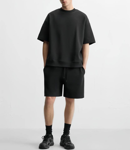 ชุดเสื้อยืดและกางเกงขาสั้นผู้ชาย ผ้าเจอร์ซีย์ 240 GSM คอกลม แขนสั้น สไตล์ลำลอง ใส่ได้ทุกฤดู ทรงโอเวอร์ไซส์ ชุดเสื้อยืดผู้ชาย - Product Image 3