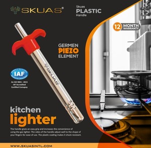 Encendedor de Cocina de Acero Inoxidable SKUAS, Encendedor de Gas Ecológico con Encendido Piezoeléctrico, Modelo SL1 Portátil Manual, 0.060 kg, Hecho en India - Product Image 3