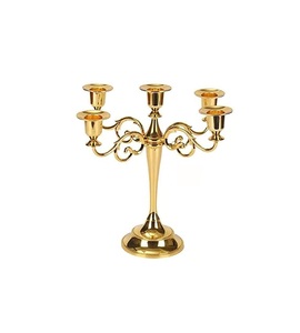 Candélabre décoratif en métal contemporain, porte-bougie élégant pour table à manger, centre de table de mariage, décoration intérieure - Product Image 1