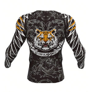 Rashguard personnalisé pour hommes MMA, manches longues, 100% polyester, UPF50+, respirant, séchage rapide, fabricant OEM - Product Image 3
