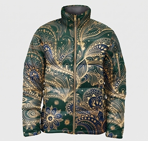 custom unisex sublimated puffer jacket winter warm purple neon geometric print <b>bubble</b> <b>coat</b> padded insulated outdoor <b>coat</b> jacket - Product Image 6