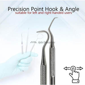 Dental Tartar Scraper Tool Double Ended Explorer Probe #5 <b>Plaque</b> <b>Remover</b> Stainless Steel Reusable Manual CE Certified <b>Tooth</b> Pick - Product Image 3