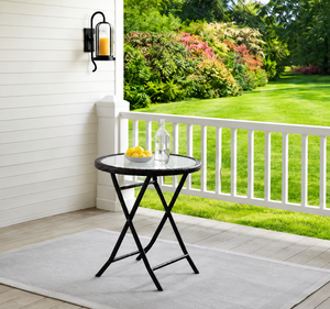 Outdoor Rattan <b>Bistro</b> Set With Round Glass <b>Table</b> And Two Chairs For Garden Patio Use - Product Image 3