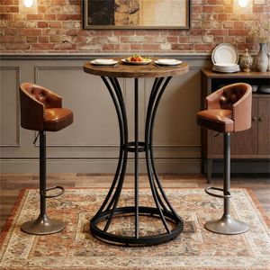 Mesa Redonda de Bar para Café, Cócteles y Horas de Cóctel - Product Image 4