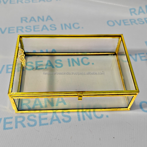 Rectangular Brass Glass Jewelry Storage <b>Box</b> With <b>Clear</b> Lid Decorative Organizer Accessories Earrings Necklace Home Decor <b>Gift</b> - Product Image 6