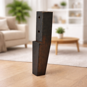 Pieds de canapé hauts en bois massif avec plaque de fixation métallique, pieds de meubles modernes coniques en bois, remplacement, fabrication OEM - Product Image 1